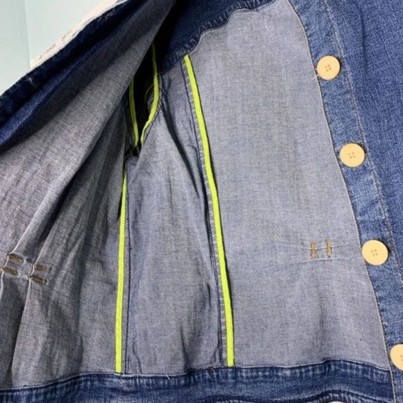 Coldwater Creek Denim Jacket Shirt Shacket Stretch Sz 14 - Picture 2 of 3